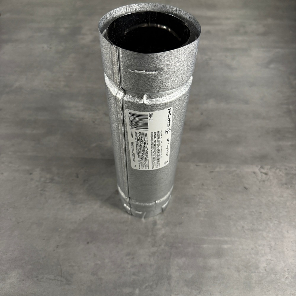 DuraVent PelletVent 12 Inch Length Pipe 3PVL-12 Silver Double Wall NEW